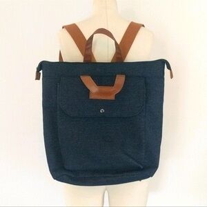 Guess Los Angeles Blue Denim Fabric Backpack Tote